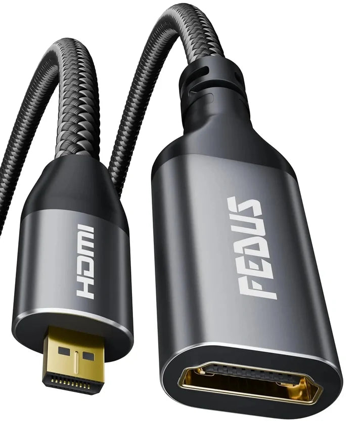 FEDUS UltraStream 4K Micro HDMI to HDMI Cable Adapter 60Hz 18Gbps 1.5 Meter High-Speed Cord for Raspberry Pi 5/4, GoPro Hero 11/10/7, Sony A6400 Camera, DSLR, Tablet, Projector, Samsung G8, G9, Cam Link FEDUS