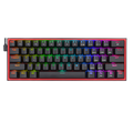 Redragon K617 Fizz 60% Wired RGB Gaming Keyboard, 61 Keys Hot-Swap Compact Mechanical Keyboard w/ 16.8M RGB Backlight, Red Inner Design, Programmable Linear Red Switch, Pro Software