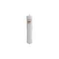 White deionizer refill cartridge for water purification, upright on plain background