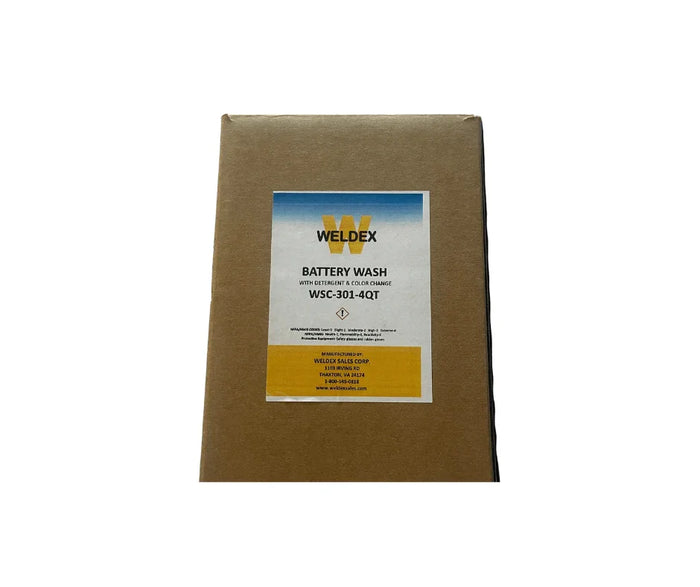 Industrial battery cleaner and neutralizer box with color change indicator, 4-quart size