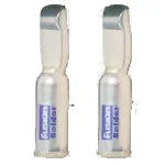 pair of metal fusion contact tips with blue label, electrical power accessories