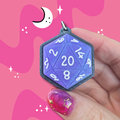 Gamer Dice 20 sided Fidget Toy Clicker Keychain Bag Charm