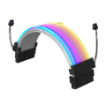 Redragon GCP06 RGB Power Extension Cable - 24 Pin ATX Power Supply Cable, 5V 3 Pin ARGB Sync, 20CM Length with Cable Combs, Customized Power Supply Mod Sleeve Extension Cable