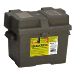 Black standard Group 27 battery box for auto and marine light duty applications
