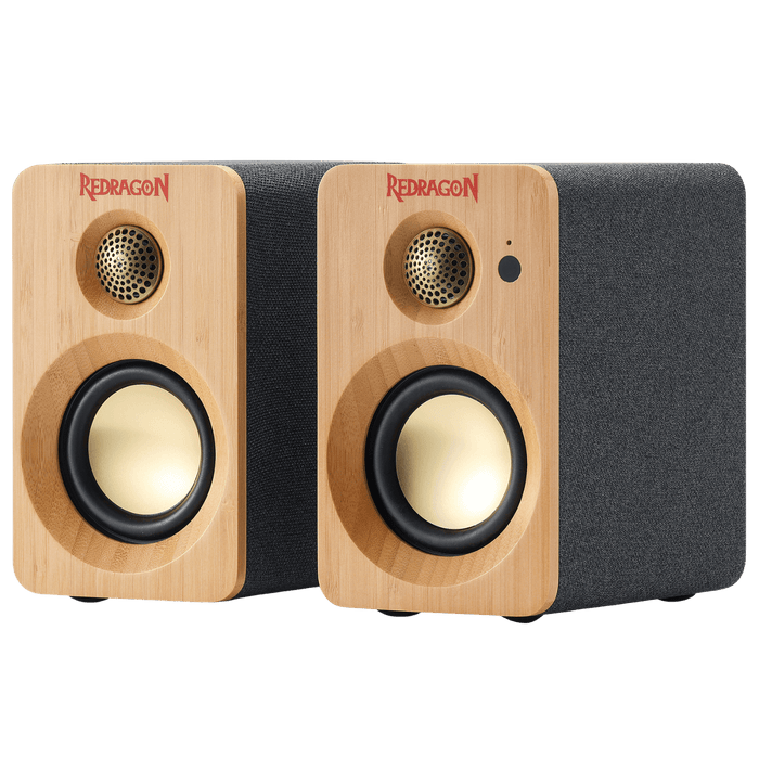 Redragon GS818 Multimedia Speaker, 60W Peak 2.0 Desktop Computer Speakers, Bluetooth 5.3, USB-C & AUX Input, 1" Tweeter & 3" Mid Bass, Easy-Access Control, Compact Desktop Speaker