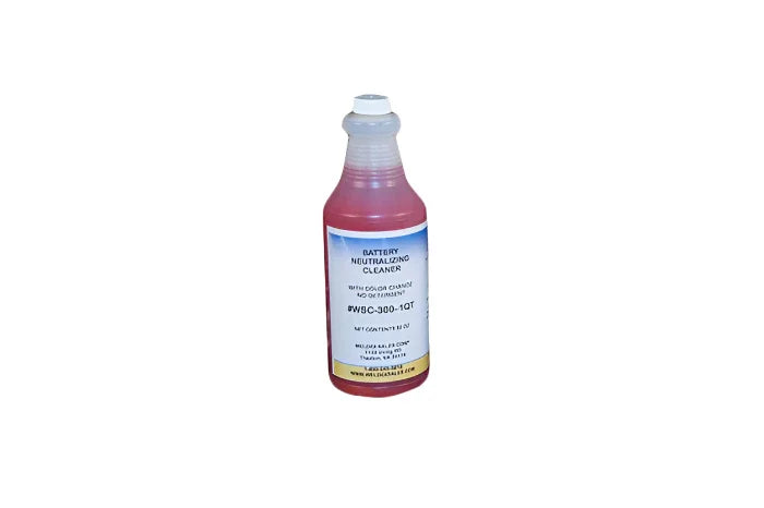 Industrial battery cleaner in a 5-gallon container, reserve power maintenance solution