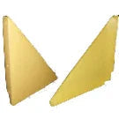 industrial charger mounting brackets, yellow metal, triangular shape, facility power parts