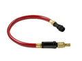 Inline regulator assembly with red hose and brass fittings for power equipment