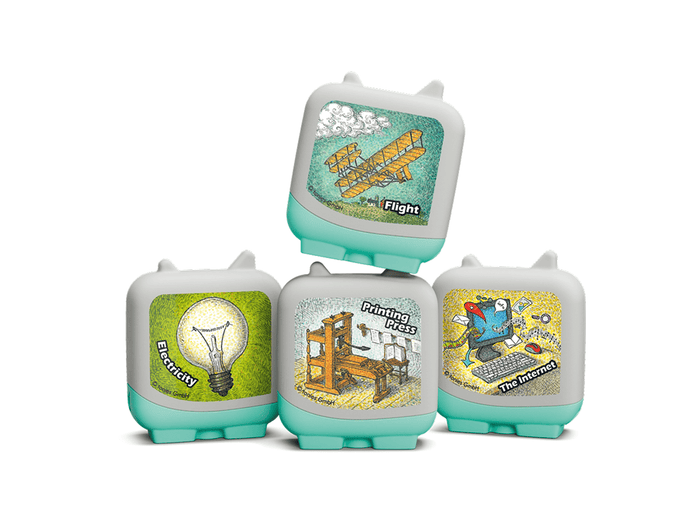 Inventions and Innovation Clever Tonies - 4 Pack stacked together displaying the full set available