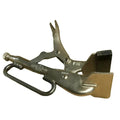 Heavy-duty metal jar puller tool with textured grip and forked clamp, used for battery maintenance