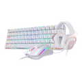 redragon white keyboard  mouse and headset