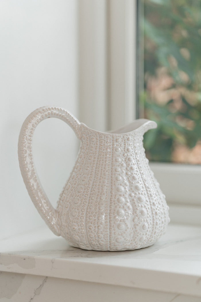 Large White Urchin Jug