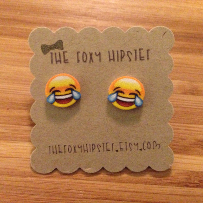 Laugh cry Emoji stud Earrings