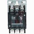 Industrial line contactor electrical component with screw terminals and label markings