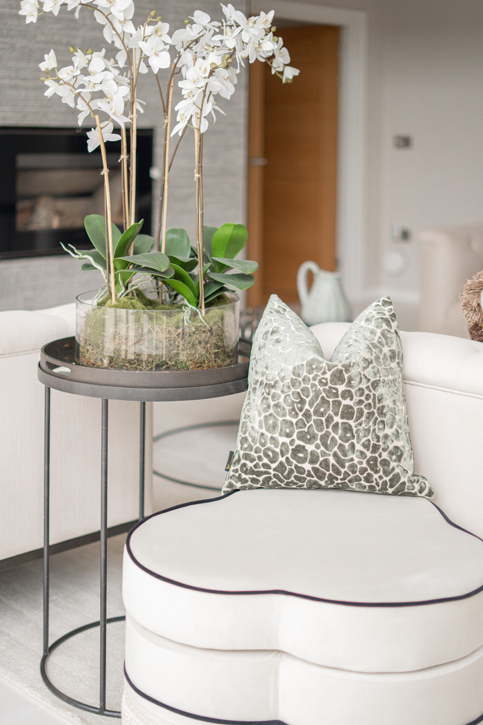 Luxury Spoton Leopard Print Sage Green Cushion