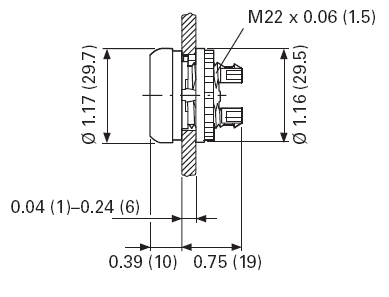 Eaton M22-L-B blue pilot light