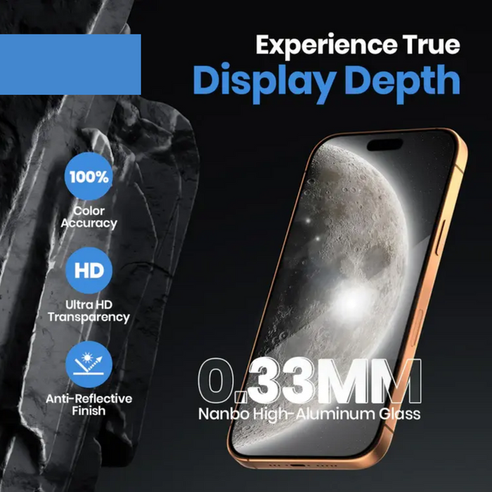 Magic Box Privacy Tempered Glass with Alignment Tray & Nanbo High Aluminium Technology for Iphone 18 Pro Max