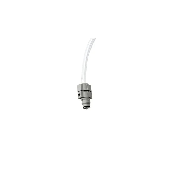 Male input coupling with attached clear tube for stealth watering system