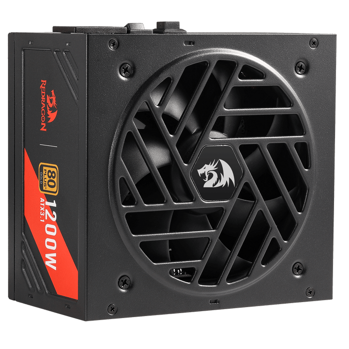 Redragon RGPS PRO 80+ Gold 1200 Watt Power Supply w/Upgraded ATX 3.1 & PCIe 5.1 Fully Modular, Compact 150mm Size, Smart ECO Low Noise Fan, 100% Japanese Capacitors, Full Mod Cables, Black