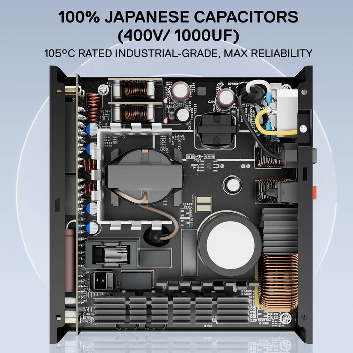 Redragon RGMS-1200W PRO 80+ Gold 1200 Watt Power Supply w/Upgraded ATX 3.1 & PCIe 5.1 Fully Modular, Compact 150mm Size, Smart ECO Low Noise Fan, 100% Japanese Capacitors, Full Mod Cables, White