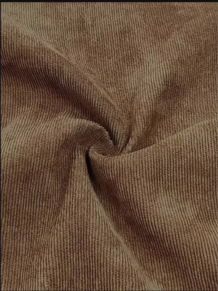 Men's suit Solid color corduroy suit Long sleeve shirt and pants casual suit