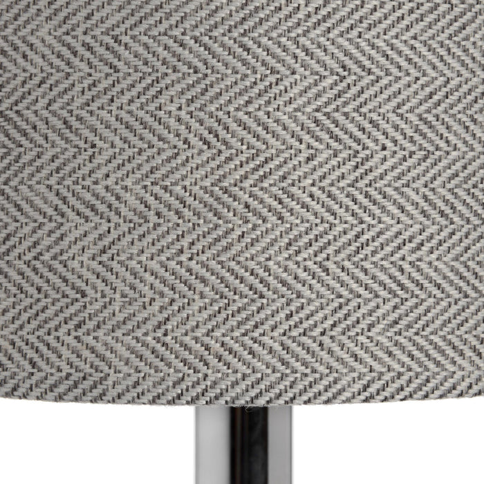 CHROME TABLE LAMP WITH GREY SHADE 1