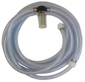 Clear replacement hose assembly with metal connector and fittings for industrial power equipment