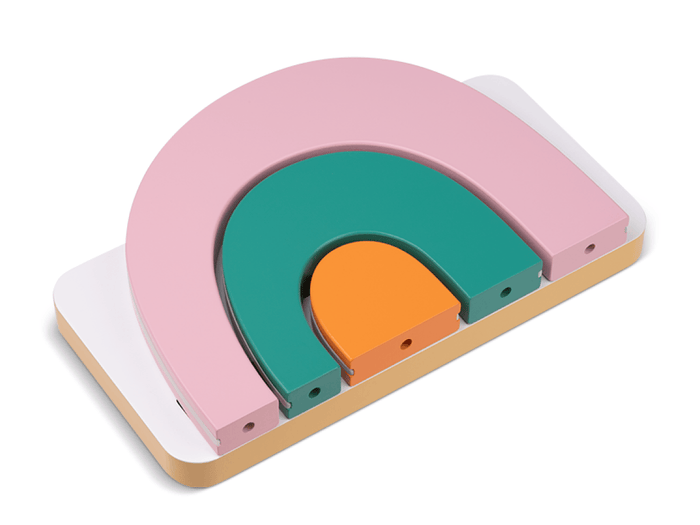 Small Rainbow Tabletop Shelf for Tonies flat view