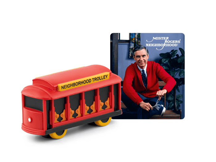 Mister Rogers Neighborhood Tonie audio figurine with content illustration