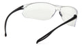 Clear safety glasses with black arms for eye protection and workplace safety