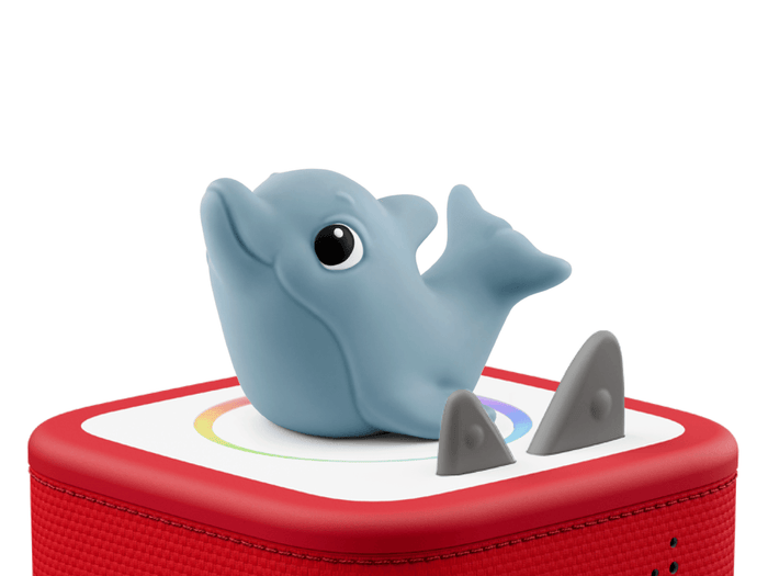 My First Tonies - Ocean Set Dolphin on a red Toniebox 2 rated for ages 1+