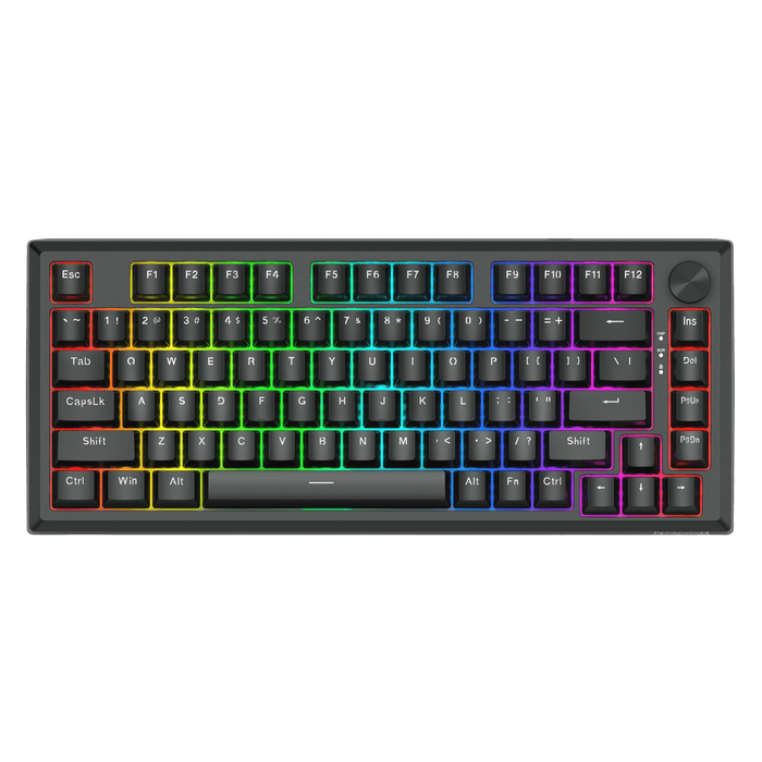 Redragon K687 Wired CNC Gasket Gaming Keyboard, 81 Keys Mechanical Keyboard w/Premium CNC Aluminum Board, Easy-Control Knob, 5-Layer Noise Dampening, Custom Linear Switch