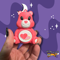 Pink Cheer Bear Fidget Toy Clicker Keychain Bag Charm
