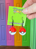 Poke Ball Dangle Earrings