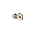 Metal post-mold electrical connector parts on white background