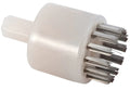 White power brush head with metal bristles for cleaning equipment parts