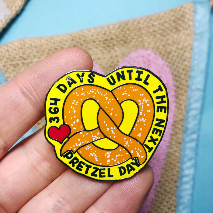 Pretzel Day Enamel Pin