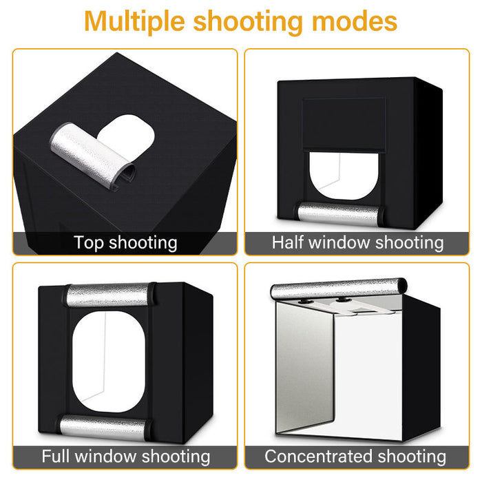 REFLEX CAMERA 100×100×100cm (39.4×39.4×39.4in) LED Light Box Photo Studio | 270 LED Beads 5500K | Foldable Shooting Tent with 3 PVC Backdrops | Large Professional Product Photography