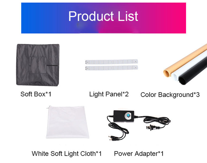 REFLEX CAMERA 100×100×100cm (39.4×39.4×39.4in) LED Light Box Photo Studio | 270 LED Beads 5500K | Foldable Shooting Tent with 3 PVC Backdrops | Large Professional Product Photography