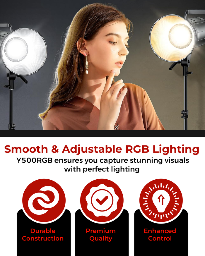 REFLEX CAMERA 100W LED RGB Video Light – COB, 14,000 Lumens, Full Color Spectrum, 8 FX Scenes, App Control, 3200-5600K, 97 CRI, Ideal for Continuous Lighting Photography