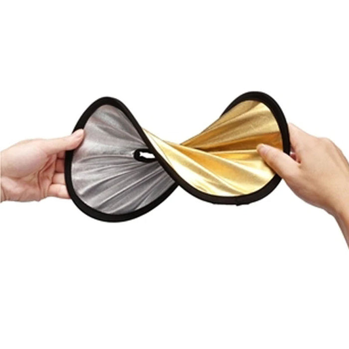 REFLEX CAMERA 2-in-1 Round Photography Reflector 30cm (11.8in) | Silver & Gold Reflective Surfaces | Hollow Center Design | Lightweight Portable Reflector with Carry Case for Close-Up Shots