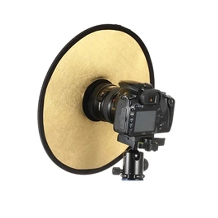 REFLEX CAMERA 2-in-1 Round Photography Reflector 80cm (31.5in) | Silver & Gold Reflective Surfaces | Hollow Center Design | Lightweight Portable Reflector with Carry Case for Close-Up Shots