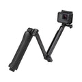 Reflex Camera 3-Way Foldable Selfie Stick Tripod for GoPro Hero 13-9, DJI Osmo Action – Extendable Pole, Tripod Grip, Lightweight Action Camera Mount for Travel, Vlogging & Sports Shooting