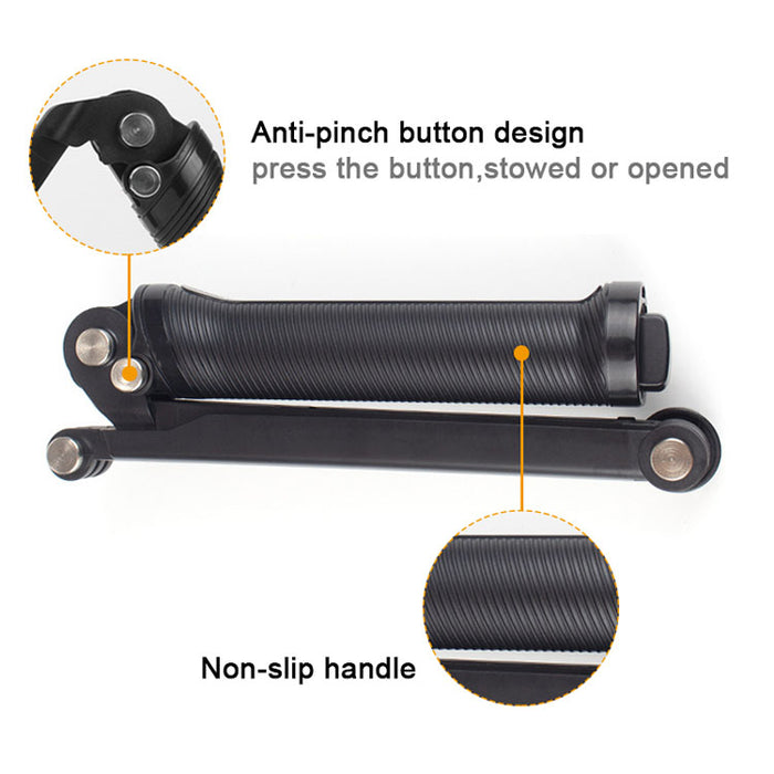 Reflex Camera 3-Way Foldable Selfie Stick Tripod for GoPro Hero 13-9, DJI Osmo Action – Extendable Pole, Tripod Grip, Lightweight Action Camera Mount for Travel, Vlogging & Sports Shooting