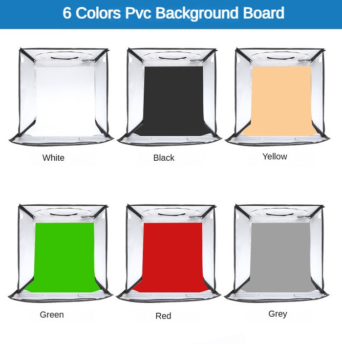 REFLEX CAMERA 30×30×30cm (12x12x12in) Folding Portable Photo Lightbox Studio | 120 Dimmable LED Beads 3200-5500K | 6 PVC Backdrops | USB Powered Softbox for Product Photography Shooting Tent