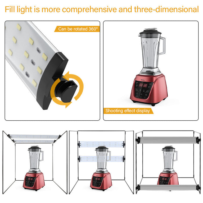 REFLEX CAMERA 40×40×40cm (15.7×15.7×15.7in) LED Light Box Photo Studio | 81 LED Beads 5500K | Portable Foldable Shooting Tent with PVC Backdrops | Professional Product Photography