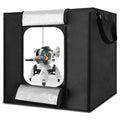 REFLEX CAMERA 60×60×60cm (23.6×23.6×23.6in) LED Light Box Photo Studio | 99 LED Beads 5500K | Foldable Photography Shooting Tent with 3 PVC Backdrops for Product Photography