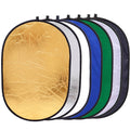 REFLEX CAMERA 7-in-1 Photography Reflector 90cm/120cm Rectangular – Translucent/Silver/Gold/White/Black/Blue/Green – Light Diffuser & Chroma Key Background Kit with Carrying Case