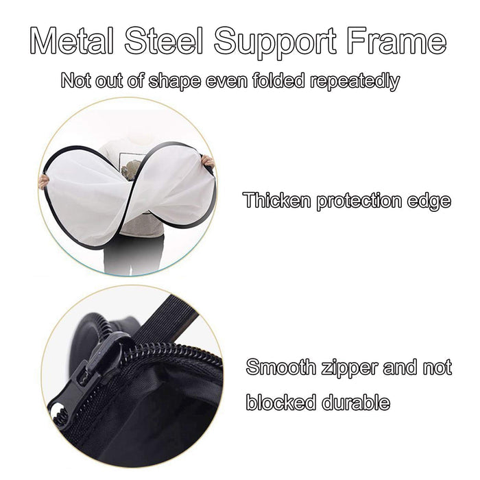 REFLEX CAMERA 7-in-1 Photography Reflector 90cm/120cm Rectangular – Translucent/Silver/Gold/White/Black/Blue/Green – Light Diffuser & Chroma Key Background Kit with Carrying Case