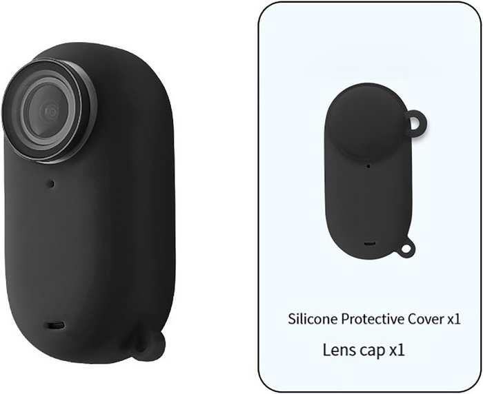 Reflex Camera Go3 Body Case Lens Cap for Insta360 Go 3 – Silicone Protective Cover Kit with Lens Protection, Anti-Scratch, Anti-Drop, Heat Dissipation, Lanyard Included – Camera Accessory